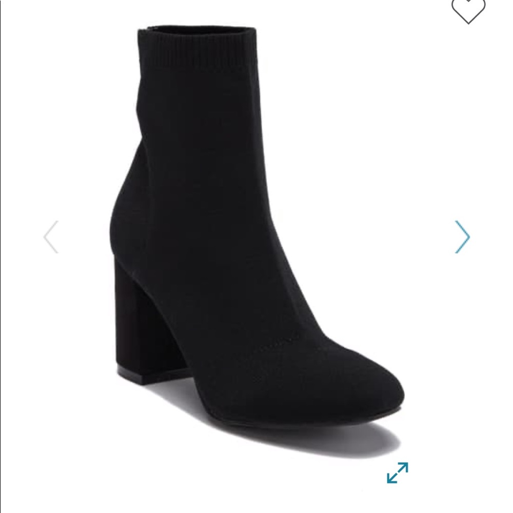 MIA Erika Stretch Bootie, black sock heeled bootie